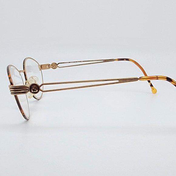 Fendi F43 Tortoise GEP Gold Electro Plated Eyeglasses Frame Italy 54-18-135